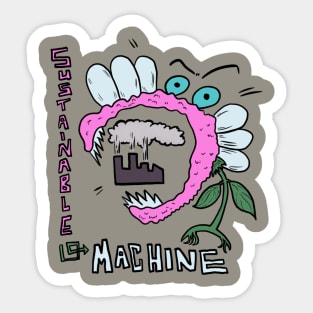 Sustainable Machine Flower Kaiju Runs the Factory Sticker